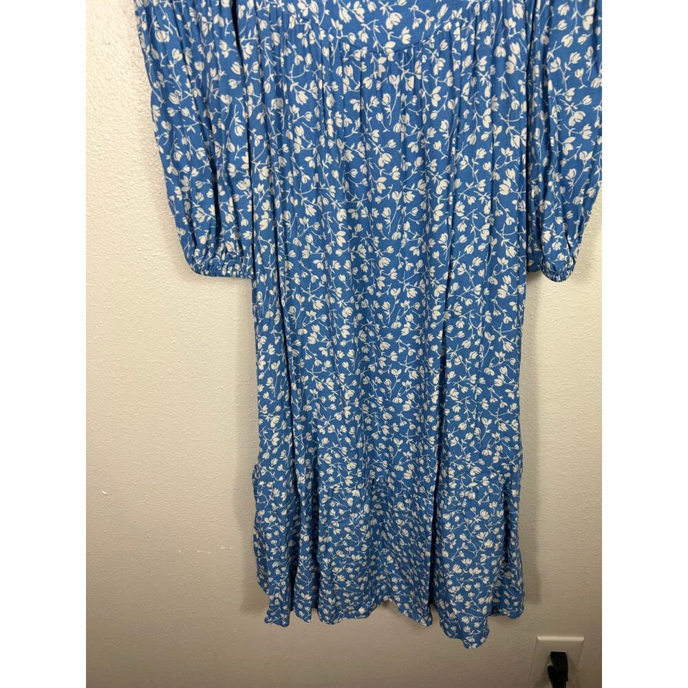 Reformation Mica Floral Longsleeve Midi Dress Blue Sz 0P - Picture 3 of 8